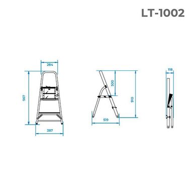 Драбина Intertool - 2 ступені, 410 мм (LT-1002)